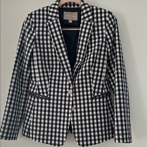 Banana Republic Black and White Gingham Blazer